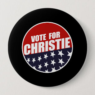 BADGE ROND 10 CM BOUTON DE CHRISTIE DE VOTE