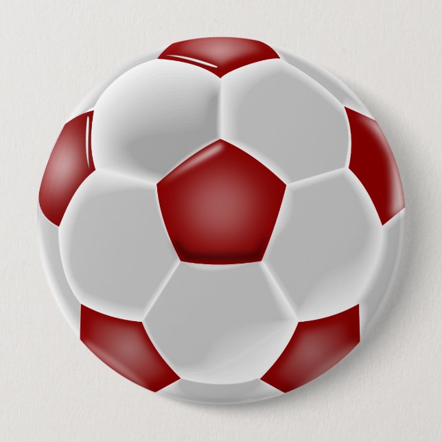 Badge Rond 10 Cm Bouton de conception de boule rouge et blanche (Devant)