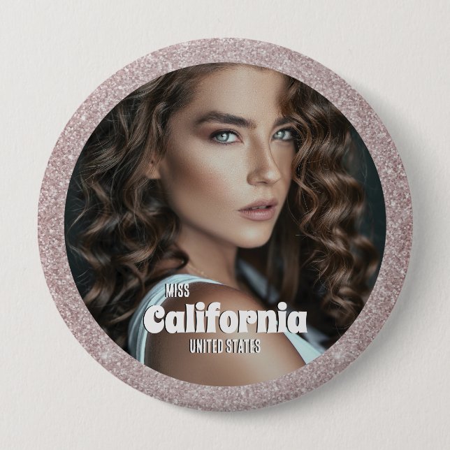 Badge Rond 10 Cm Bouton de concurrent de concours de beauté - Éping (Devant)