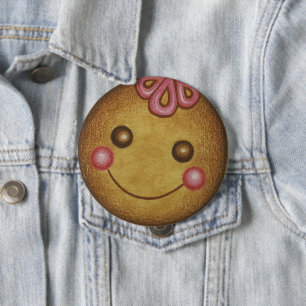 Badge Rond 10 Cm Bouton de cookie géant en pain d'épices