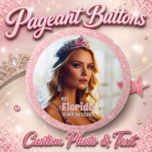 Badge Rond 10 Cm Bouton de Cortège   Photo avec Fond Pailleté