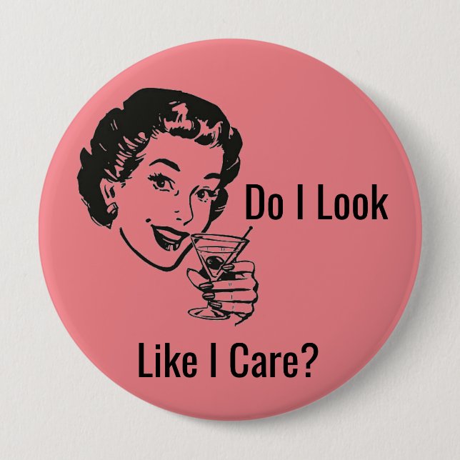 Badge Rond 10 Cm Bouton de Dame Sassy Rétro (Devant)