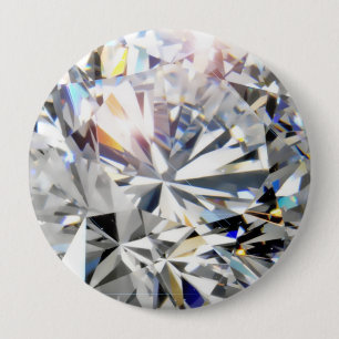 Badge Rond 10 Cm Bouton de DIAMANT