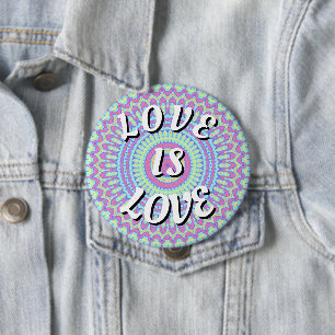 Badge Rond 10 Cm Bouton de Fierté Love Is Love