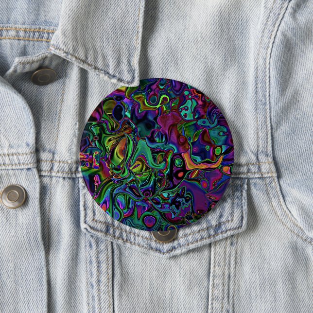 Badge Rond 10 Cm Bouton de fusion cérébrale (En situation)