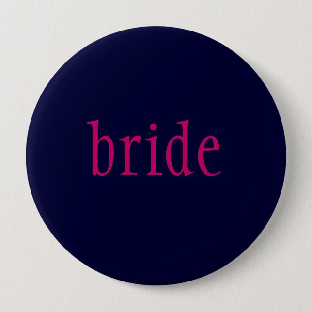 Badge Rond 10 Cm bouton de "jeune mariée" (Devant)