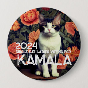 Badge Rond 10 Cm Bouton de la dame de chat unique pour Kamala