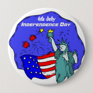 Badge Rond 10 Cm Bouton de la fête de l'indépendance