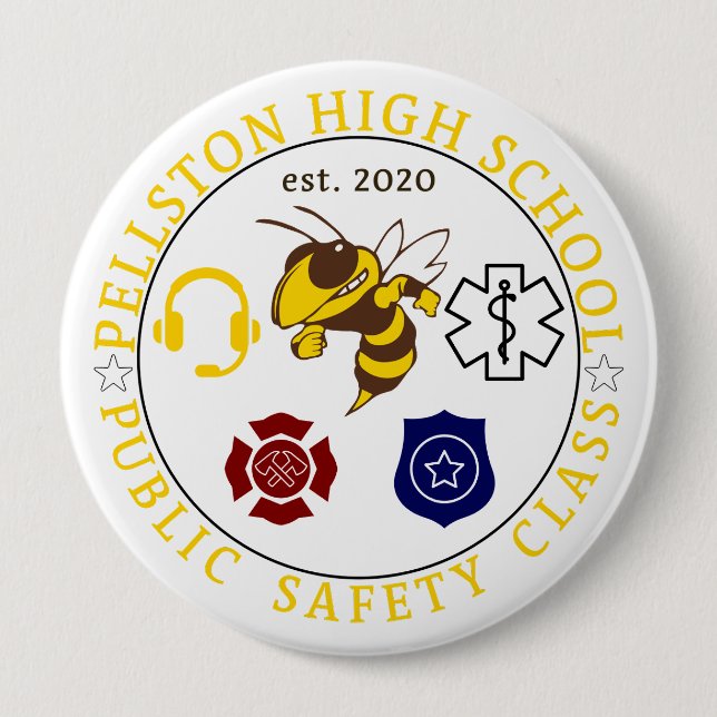 Badge Rond 10 Cm Bouton de logo classique (Devant)