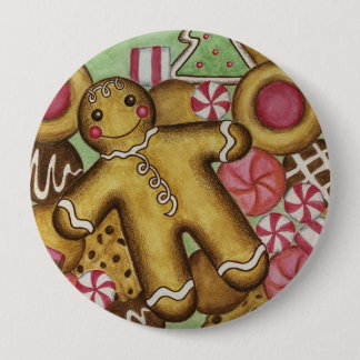 Badge Rond 10 Cm Bouton de Noël