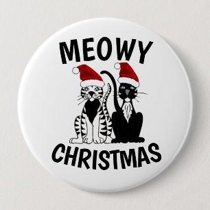 BADGE ROND 10 CM BOUTON DE NOËL DE MEOWY GRANDE