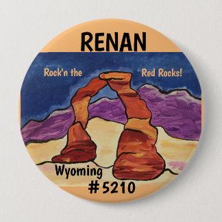 Badge Rond 10 Cm Bouton de nom. Rock'n the Red Rocks