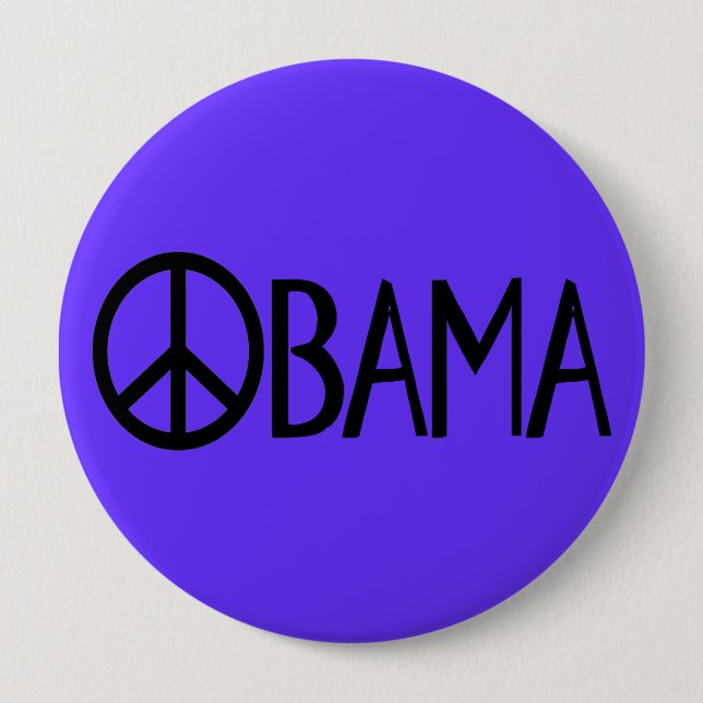 Badge Rond 10 Cm Bouton de paix d'Obama (Devant)