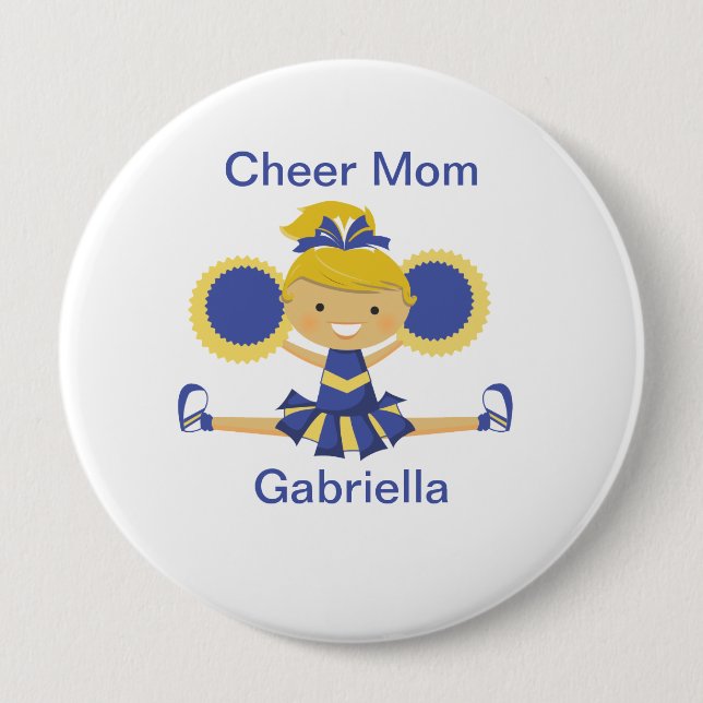 Badge Rond 10 Cm Bouton de pom-pom girl de maman d'acclamation de (Devant)