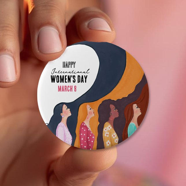 Badge Rond 10 Cm Bouton de profil Journée internationale des femmes (IWD Radiant Unity Women's Profile Button )