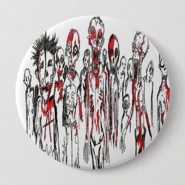 Badge Rond 10 Cm Bouton de Punx de zombi (Devant)