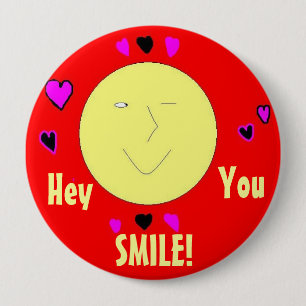 Badge Rond 10 Cm Bouton de sourire