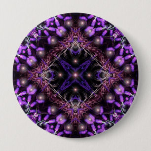 Badge Rond 10 Cm Bouton de tapisserie fractée violette