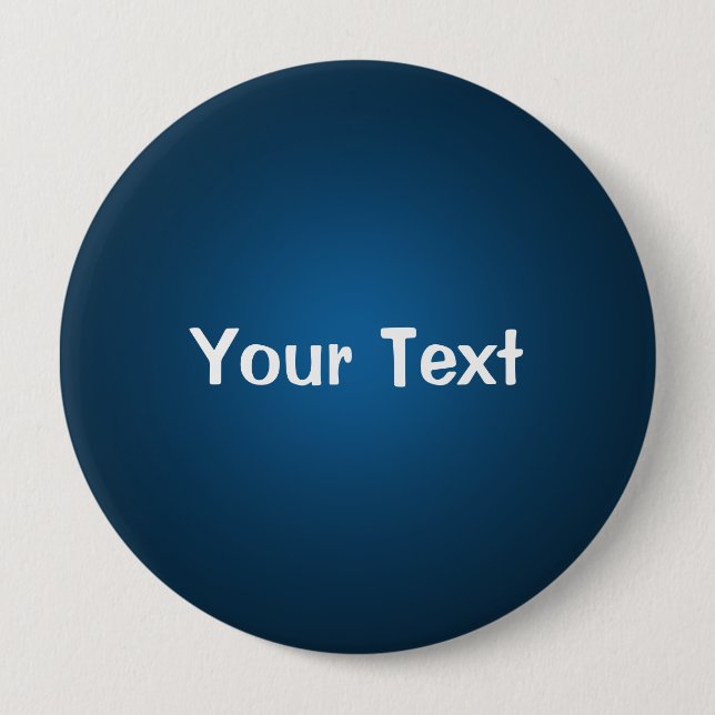 Badge Rond 10 Cm Bouton de texte personnalisé bleu 4 pouces Modèle (Devant)