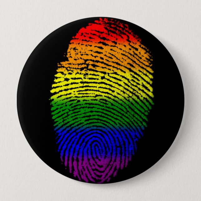 Badge Rond 10 Cm Bouton d'épingle LGBT Pride Arc-en-ciel (Devant)