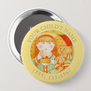 BADGE ROND 10 CM BOUTON D'IDENTIFICATION DE L'ENFANT POUR COLLATION
