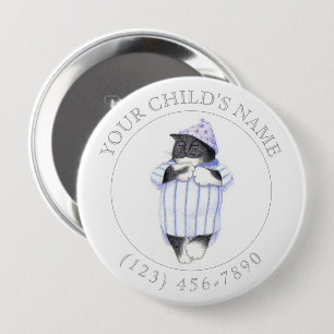 Badge Rond 10 Cm Bouton d'identification d'enfant CAT - CHEMISE DE