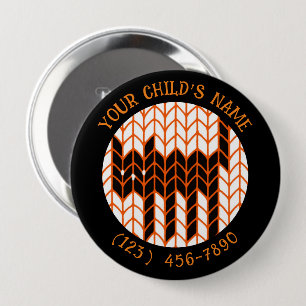 BADGE ROND 10 CM BOUTON D'IDENTIFICATION POUR ENFANT BLACK CAT KNIT