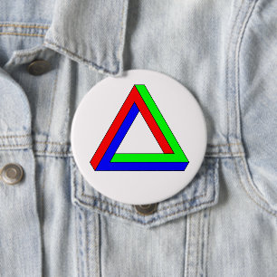 Badge Rond 10 Cm Bouton d'illusion du triangle optique