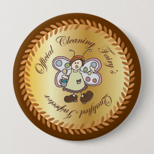 Badge Rond 10 Cm Bouton d'inspecteur qualifié par fée officielle 