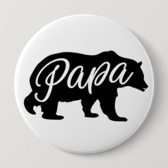 Badge Rond 10 Cm Bouton d'ours de papa (Devant)