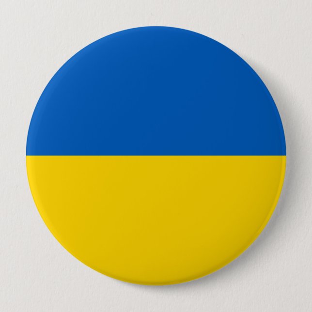 Badge Rond 10 Cm Bouton drapeau ukrainien (Ukraine) (Devant)