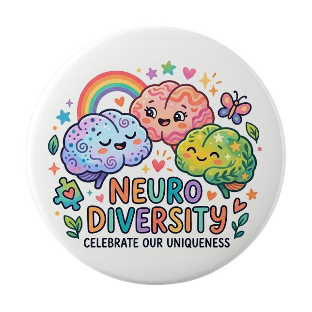 Badge Rond 10 Cm Bouton drôle de neurodiversité (Neuro Diversity Funny Pin button)