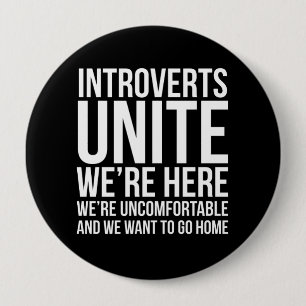 Badge Rond 10 Cm Bouton d'union des introvertis