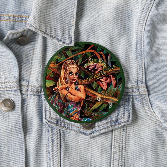 Badge Rond 10 Cm Bouton Elf Princess (En situation)