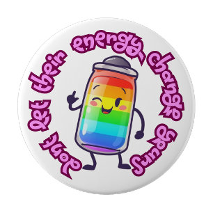 Badge Rond 10 Cm Bouton épinglé d'énergie positive