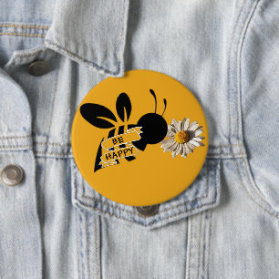 Badge Rond 10 Cm Bouton ÊTRE HEUREUX