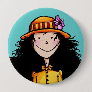 Badge Rond 10 Cm Bouton, Fille de l'été