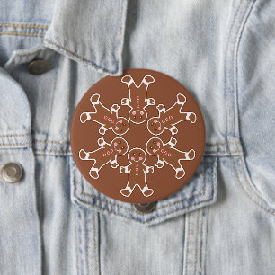 Badge Rond 10 Cm Bouton Flocon de Pains d'épices