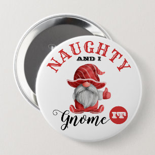 Badge Rond 10 Cm Bouton Gnome de Noël amusant