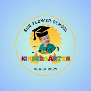 Badge Rond 10 Cm Bouton Kindy graduation photo personnalisée Bouton