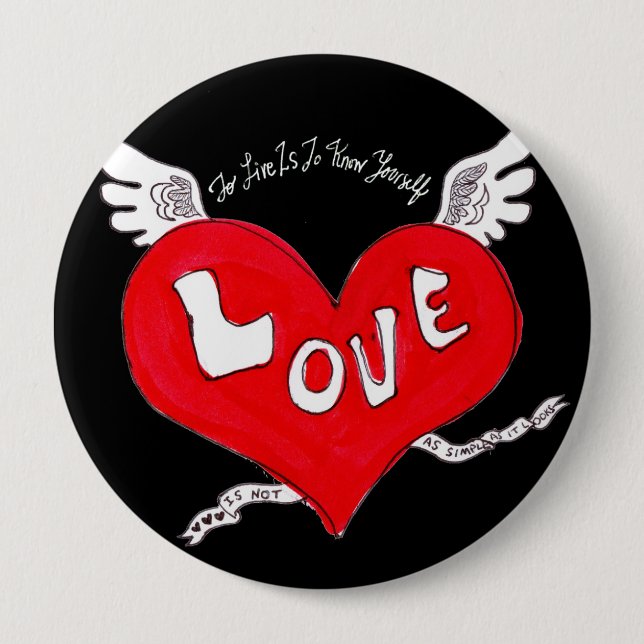 Badge Rond 10 Cm Bouton Love Tattoo (Devant)
