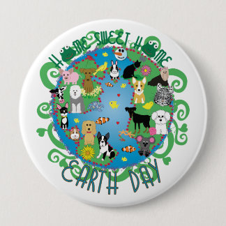 Badge Rond 10 Cm Bouton lunatique à la maison doux à la maison de