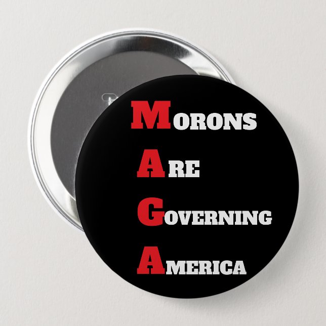 Badge Rond 10 Cm Bouton MAGA (Devant & derrière)