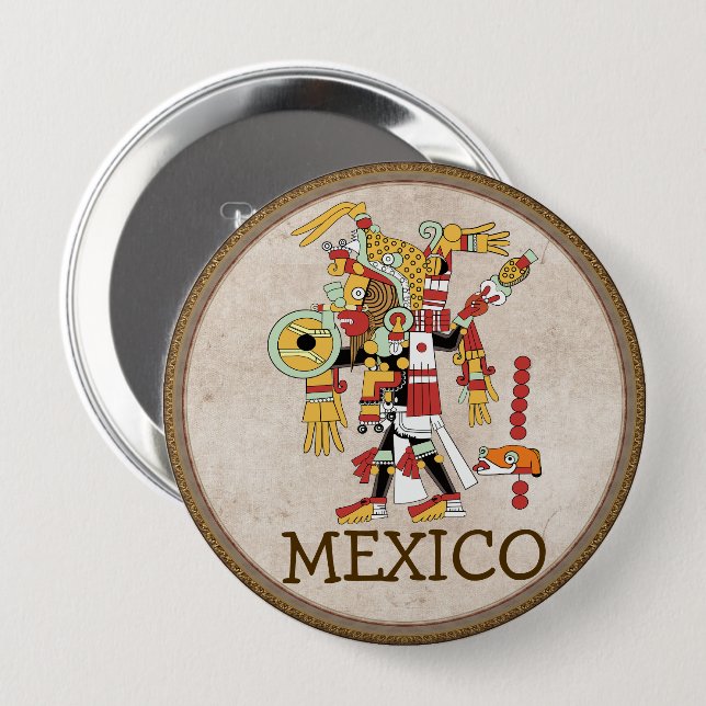 Badge Rond 10 Cm Bouton Mexique (Devant & derrière)