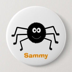 Badge Rond 10 Cm Bouton mignon d'araignée noire de Halloween