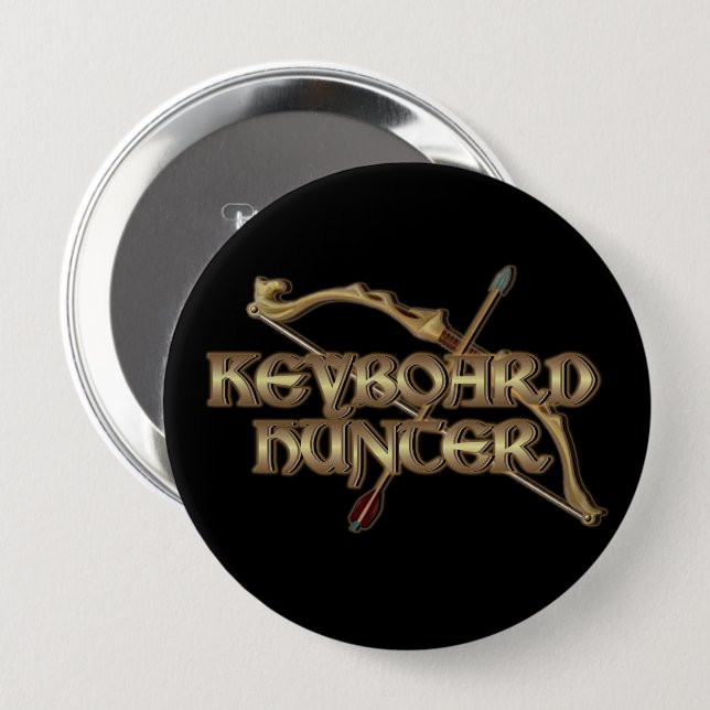 Badge Rond 10 Cm Bouton MMORPG du chasseur de clavier (Devant & derrière)