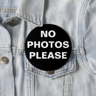 Badge Rond 10 Cm Bouton Noir Sans Photos S'Il Vous Plaît Pin-On