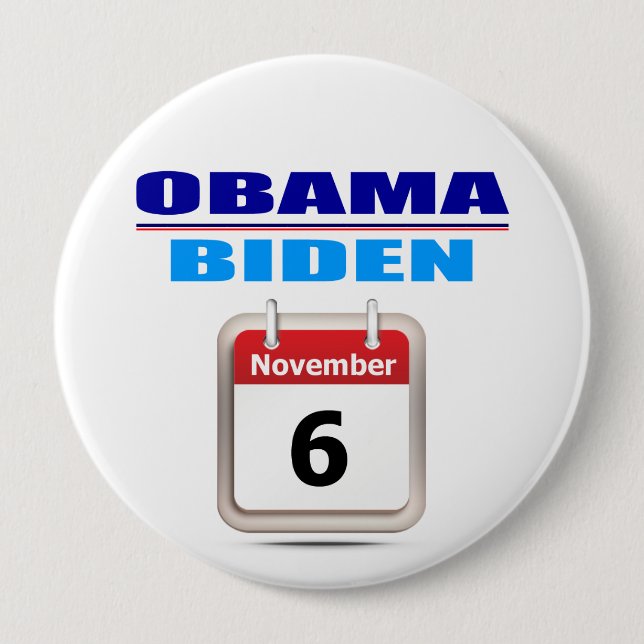 Badge Rond 10 Cm Bouton - Obama/Biden - Calendrier (Devant)