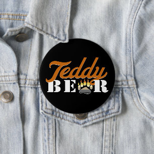 Badge Rond 10 Cm Bouton Ours en Peluche