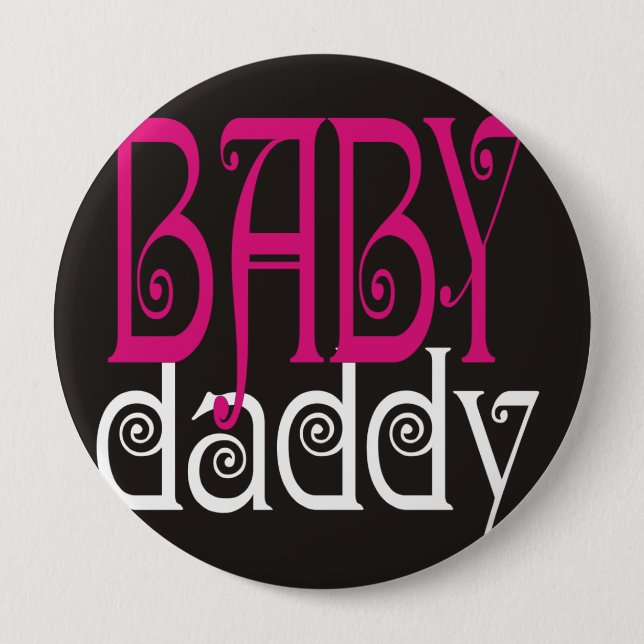 Badge Rond 10 Cm Bouton Papa Bébé (Devant)